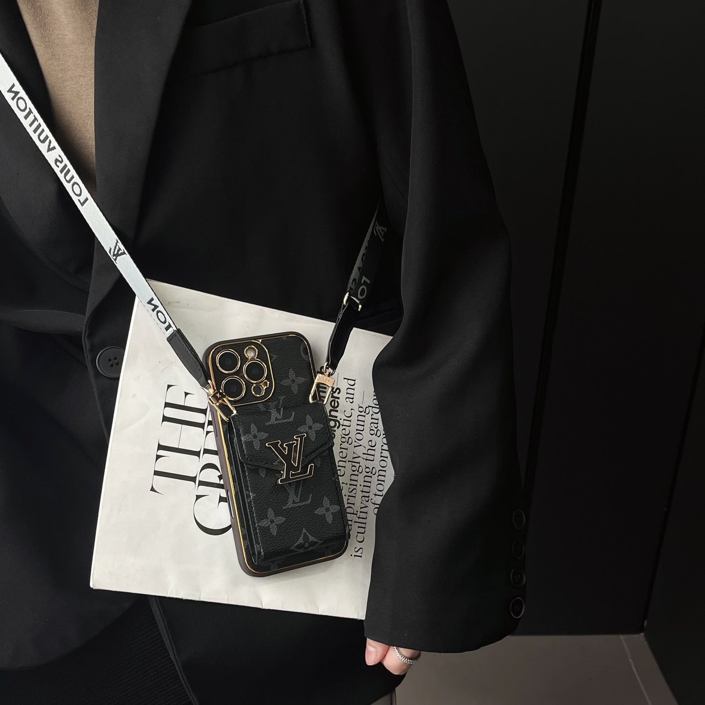 😘New models💕Classic Monogram iPhone Case With Card Holder -Big printing