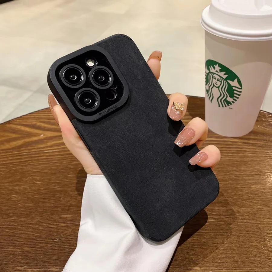 Luxury Lambskin Leather Phone Case For iPhone