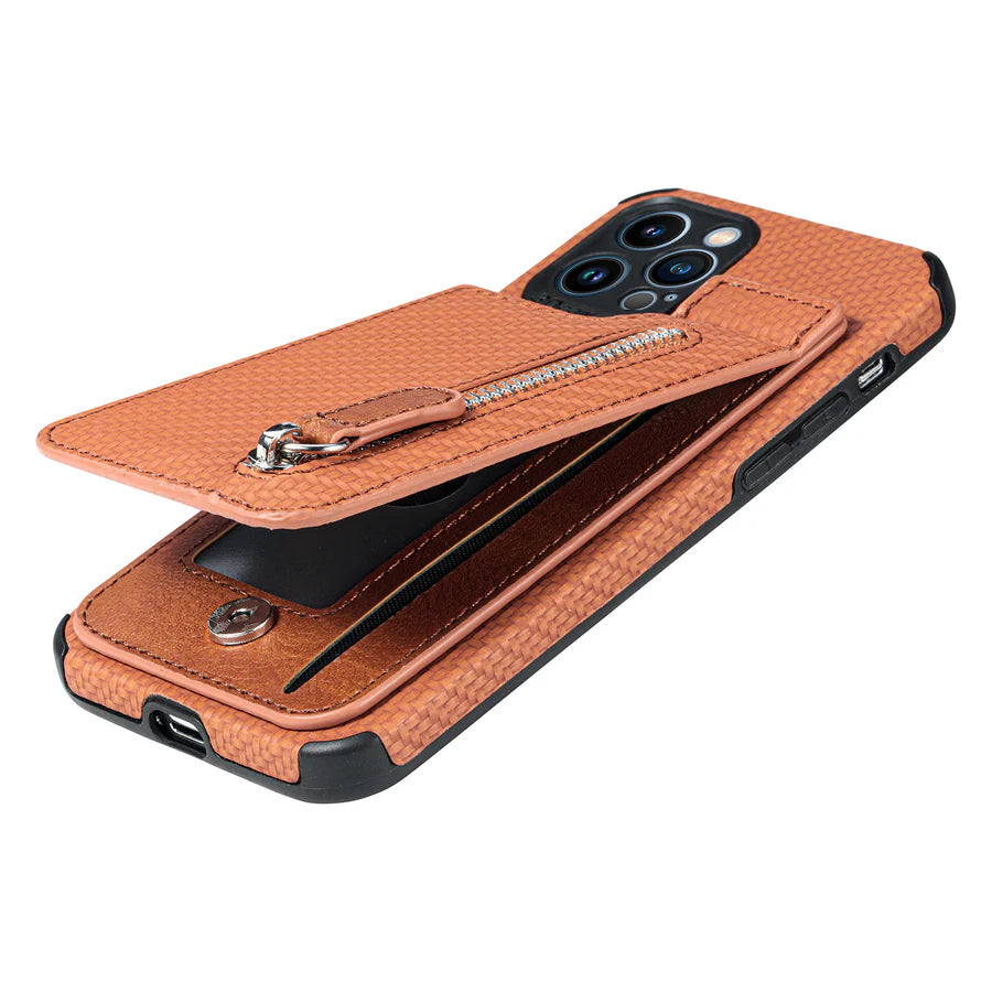 Zipper Cards Wallet Leather Phone Case For iPhone