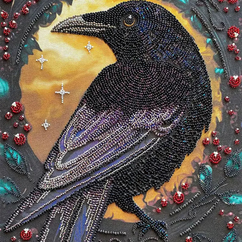 Raven DIY Bead Embroidery Kit