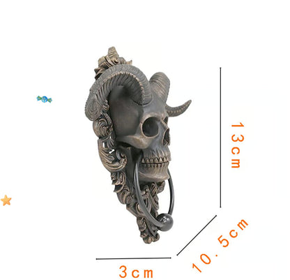 ☠️😈Baphomet Horned God Skull Hanging Door Knocker