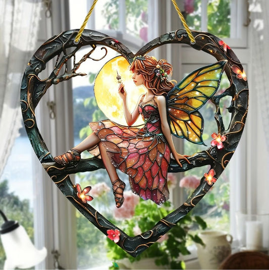 🧚Heart Shaped Window Treatments Elf Girl Light Catcher/Home Decoration /Creative Gifts