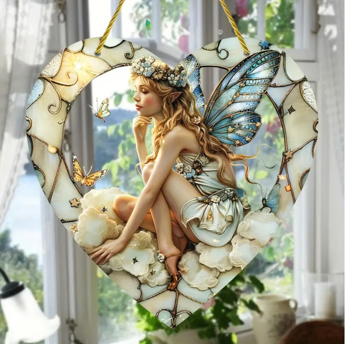 🧚Heart Shaped Window Treatments Elf Girl Light Catcher/Home Decoration /Creative Gifts