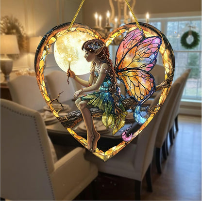 🧚Heart Shaped Window Treatments Elf Girl Light Catcher/Home Decoration /Creative Gifts