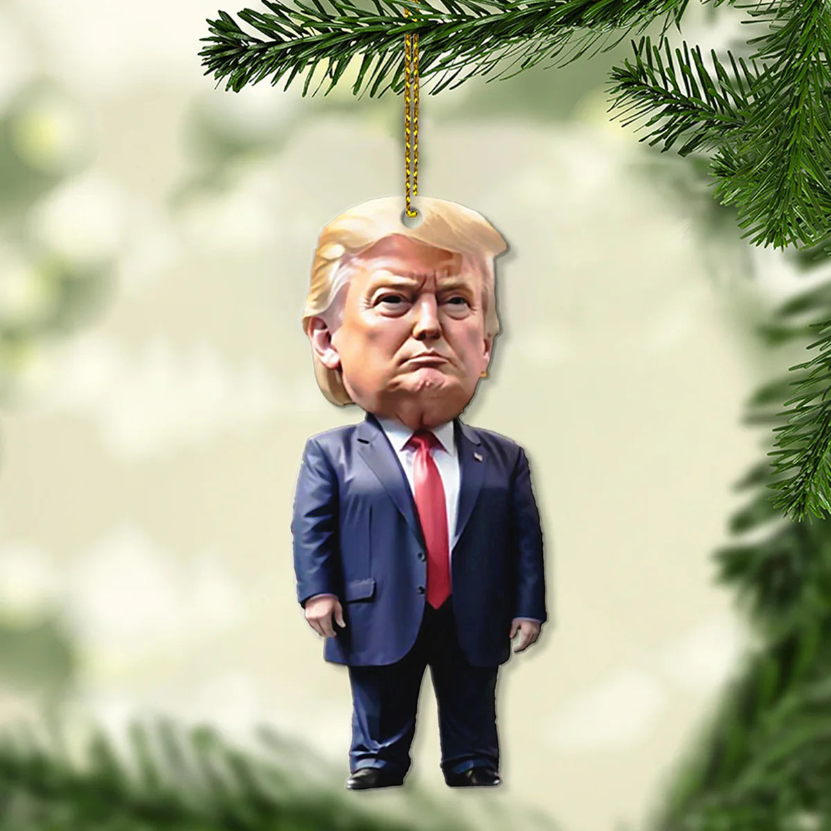 Trump-Weihnachtsmann, grüner Weihnachtsmann, Trump-Weihnachtsornament aus Acryl | Perfekt als Dekoration fürs Auto und den Weihnachtsbaum